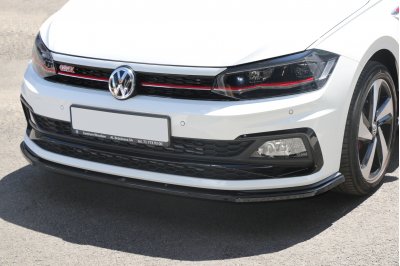 Накладка сплиттер на передний бампер на Volkswagen Polo VI GTI